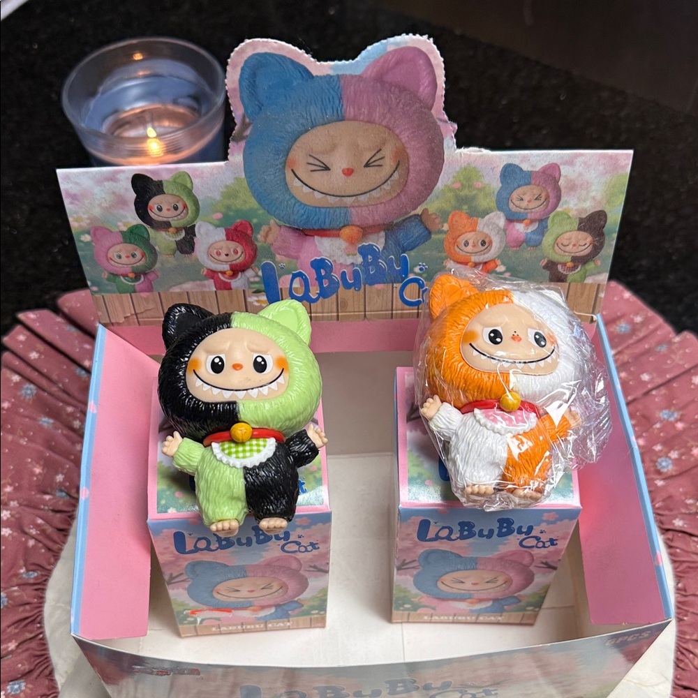 LaBuBu Cat Figurines MAOMAO Labubu Set of 2